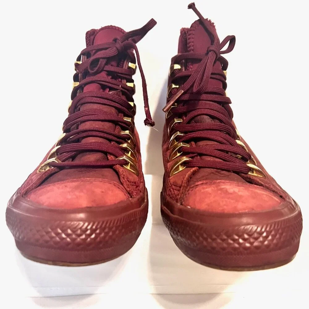 Converse Chuck Taylor All Star ll Leather Boot High-Maroon-(M-6,W-8)-Waterproof